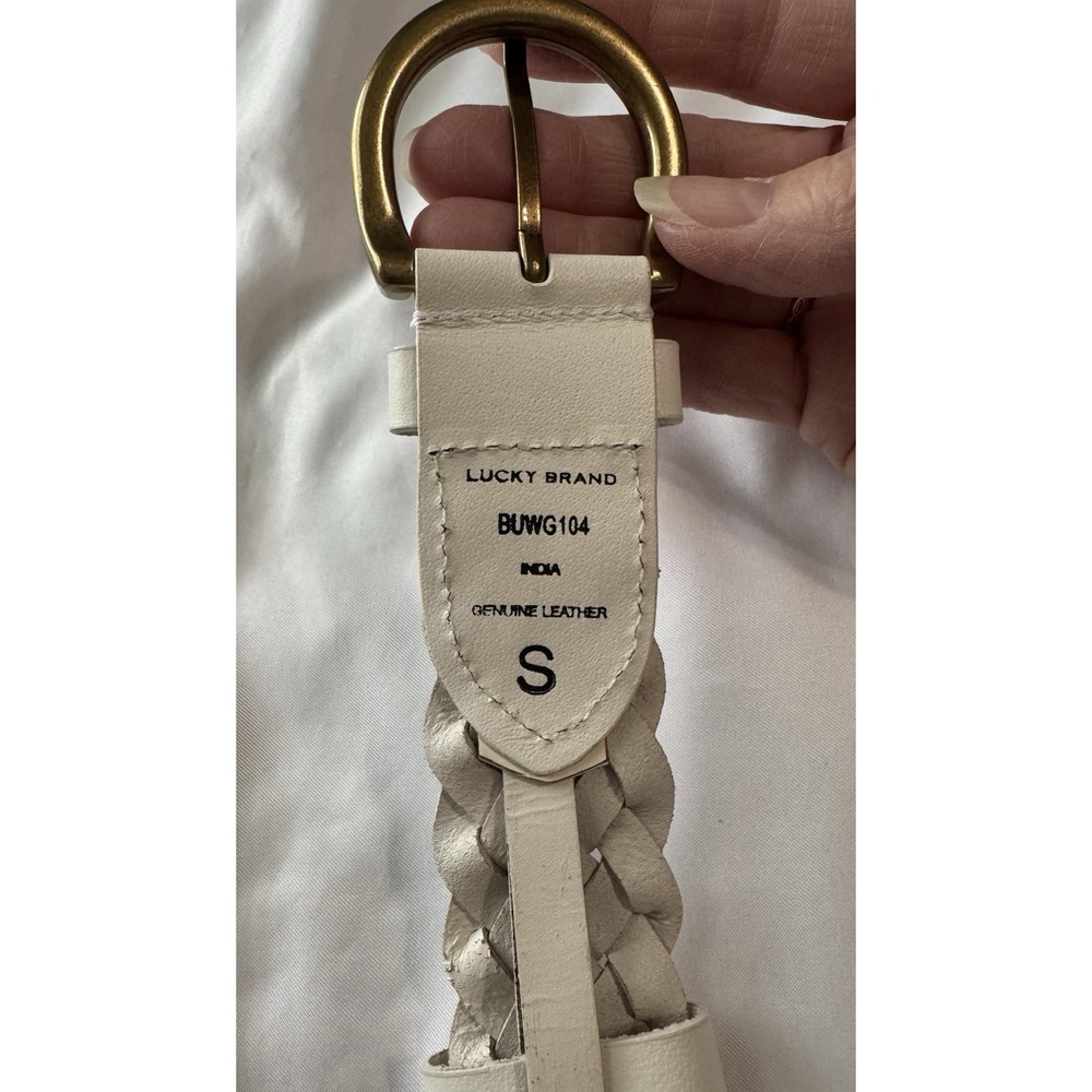 Lucky Brand Womens Small White Braided Leather Belt - Picture 2 of 5